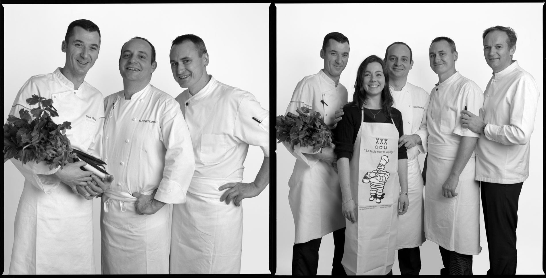 Christian, 1er sous chef - Sandra, assistante de direction - Stéphane, chef de cuisine - Fabrice, 2eme sous chef - Christian Le Squer, chef